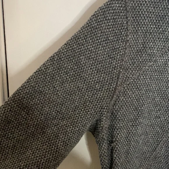 Prana grey wool blend long sleeve sweater with wide neck with buttons Size M - Picture 5 of 10